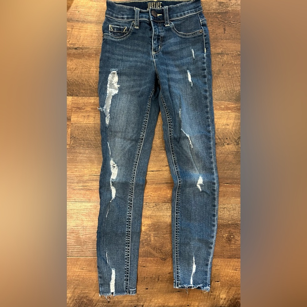 Justice distressed skinny jeans